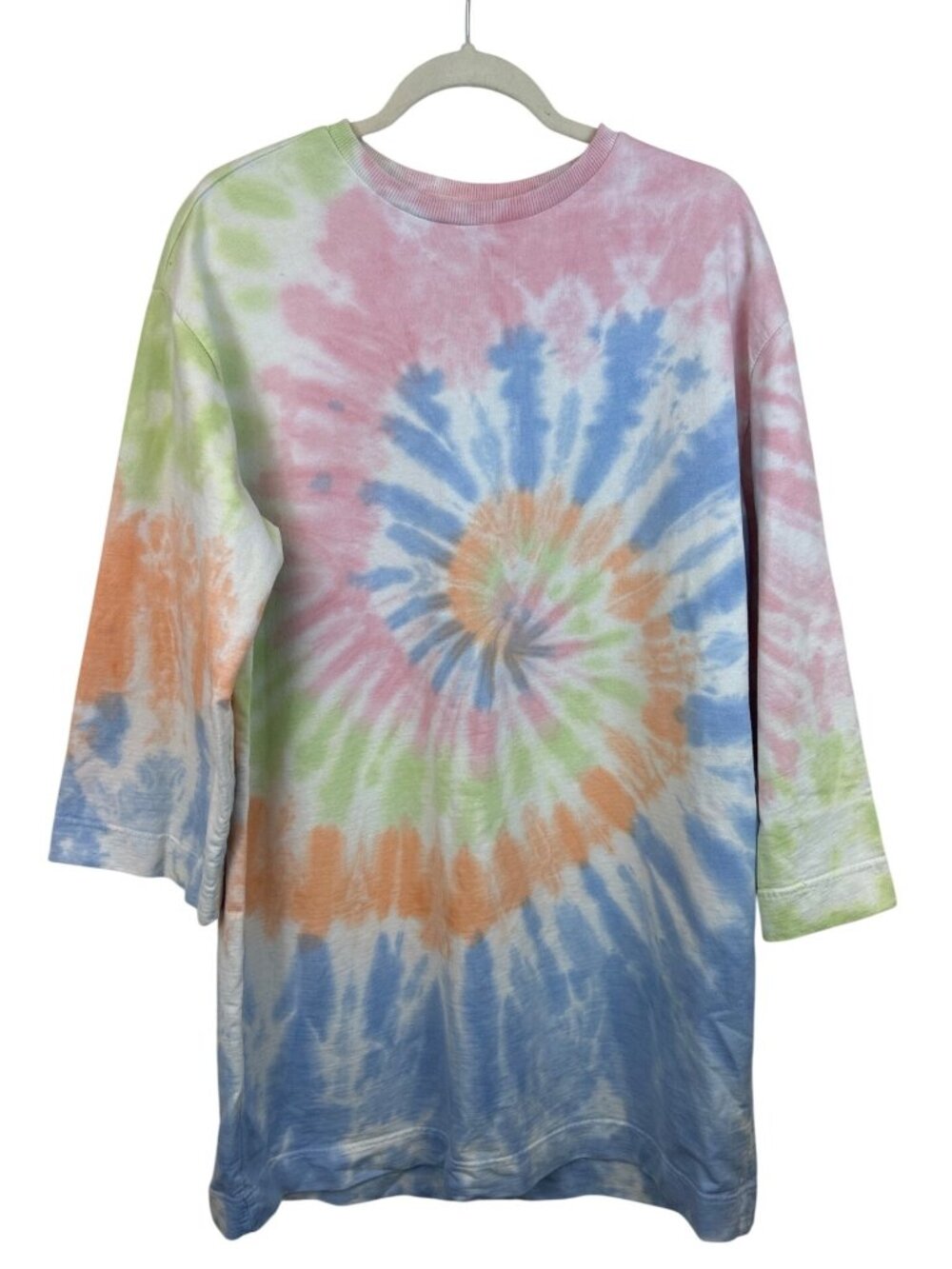 Native Youth Oversized Tie Dye Dress SZ S Cotton Lounge Sweatshirt Dress Comfy